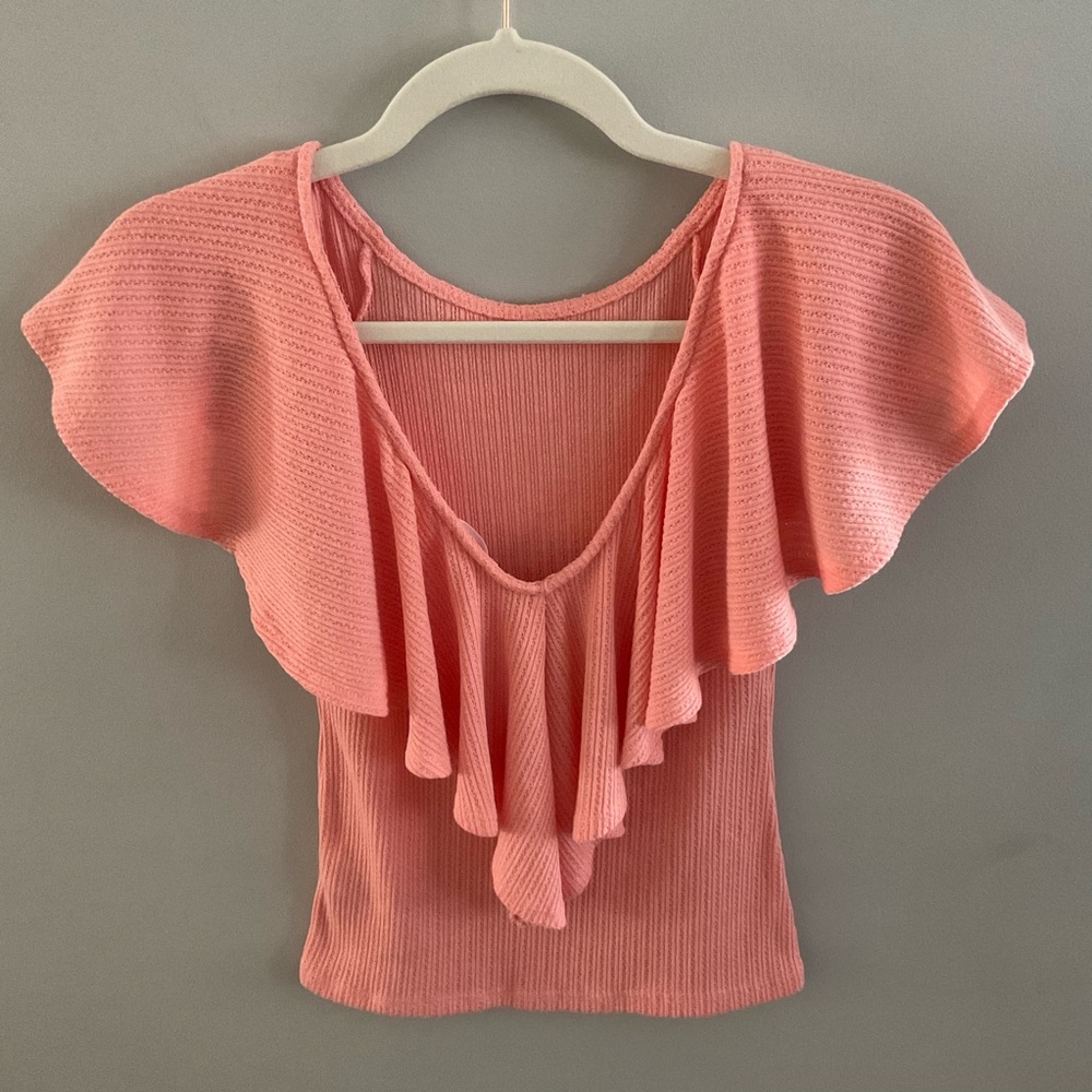 VENUS Ribbed Ruffled Blouse top - Picture 4 of 6